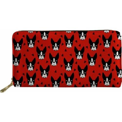 Noisydesigns Women Wallets Rfid Long Purse Wallet Female Fashion Boston Terrier Pattern Ladies Coin Pocket Girls Money Bag 2017