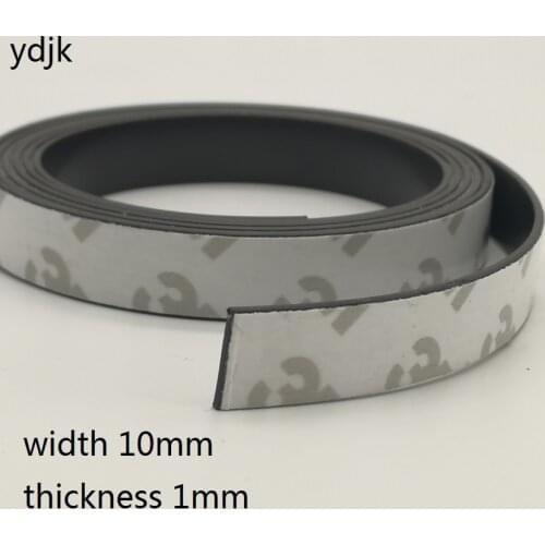 1 Meter/lot Anisotropic Rubber Magnet 10*1 mm self Adhesive Flexible Magnetic Strip Tape width 10mm thickness 1mm 10mm x 1mm