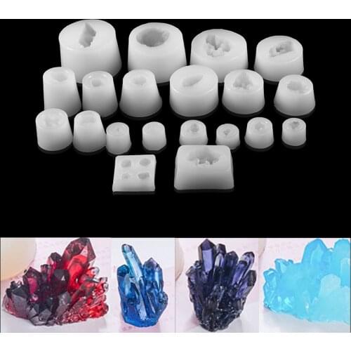 1pcs 20 Styles Special-shaped Stone Crystal Cluster Silicone Molds UV Epoxy Resin molds For DIY Jewelry Making Findings Supplies