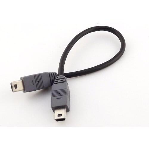 10pcs Mini USB Type B Male To Male 5 Pin Converter OTG Sync Adapter Lead Data Cable 20cm