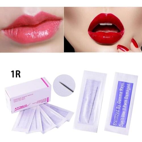 100Pcs Disposable Sterilized Professional Tattoo Needles For Tattoo Eyebrow Pen Machine Permanent Makeup Needles TSLM1