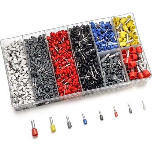 1800pcs Assortment Wire Ferrules Terminals Kit, Ferrule Crimping Tool Set Crimp Pin Insulated Connectors Electrical Terminator