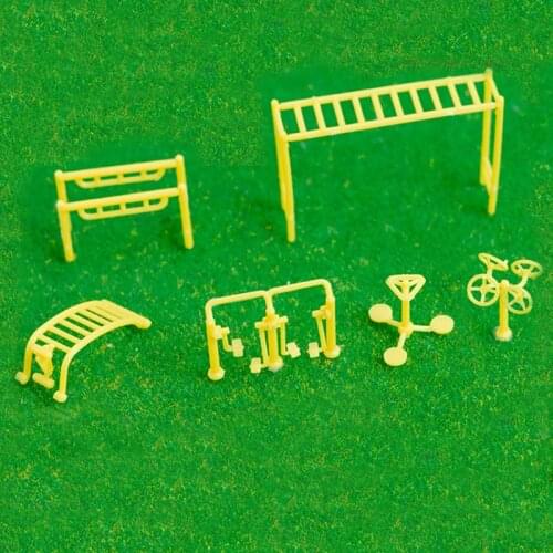 2sets Model Park fitness equipment DIY stadium building materials District leisure fitness equipment sand table model