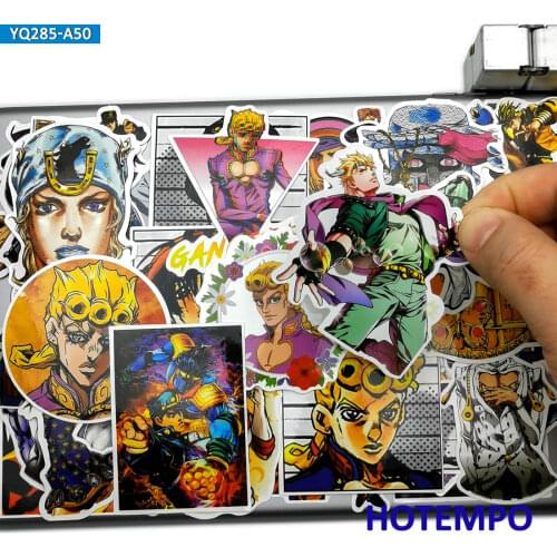 50pcs Japan Anime Style JOJ Bizarre Adventure Araki Hirohiko Stickers Toys for Mobile Phone Laptop Luggage Case Cartoon Sticker