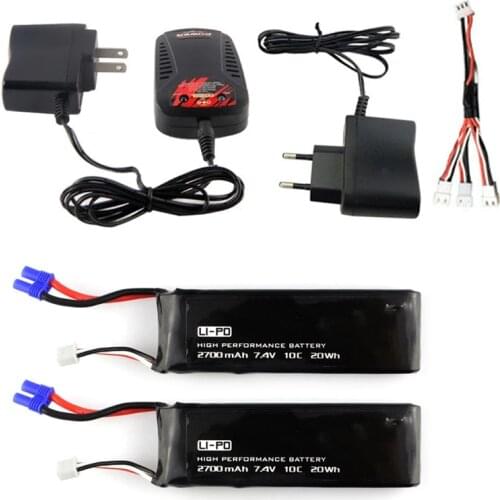 Hubsan H501S li-po battery 7.4V 2700mAh 10C 4PCS Batteies with cable for charger Hubsan H501C RC Quadcopter Airplane Drone Spare