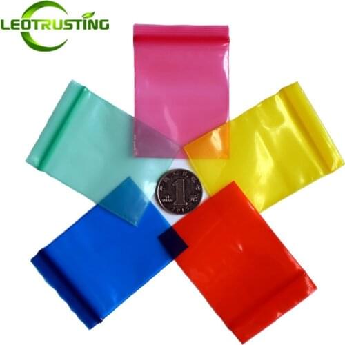 Leotrusting 9 Colors Thick PE Plastic Zip Lock Bag Jewelry Packaging Bag Eco-friendly Plastic Gift Bag for Snack Tea Powder