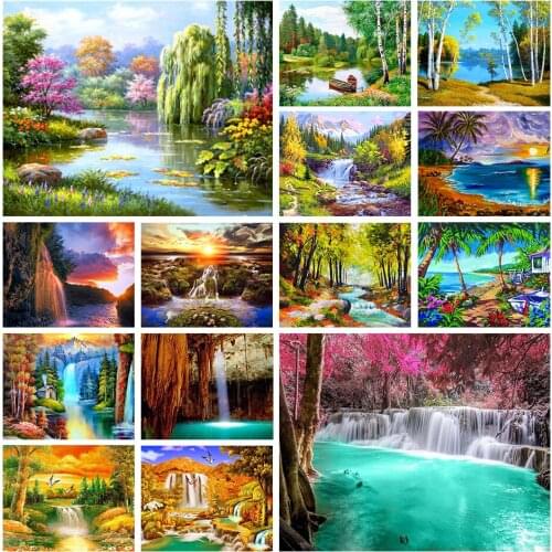 5D DIY Diamond Painting Landscape Landscape Full Diamond Embroidery Cross Stitch Kit Rhinestone Picture Mosaic Decoration Gift