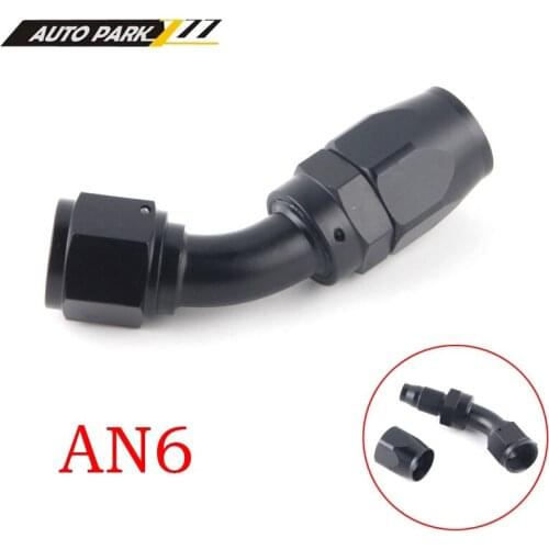 AN6 Straight 45 90 180 Degree Oil Fuel Swivel Hose End Fitting Oil Hose End Adaptor Kit Black JT41