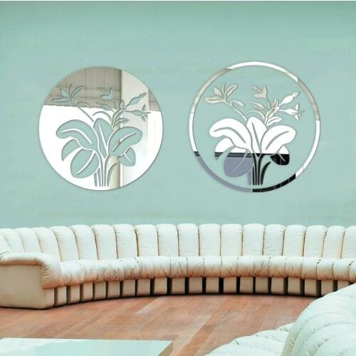 DIY Flower Pattern Acrylic Mirror DIY Modern Vinyl Art Mural Wall Stickers Home Decoration Sofa TV Background Wall Decor