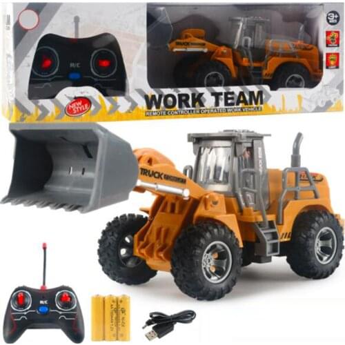 Electric Wireless Remote Control Bulldozer Truck Excavator Toy Mini Bulldozer Crane Excavator Model Electric Vehicle Toy