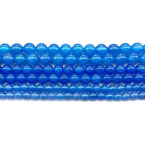 Factory Price Natural Blue Agat Stone Round Beads Natural Beads For Jewelry Making DIY Bracelet Necklace /6 /8 /10 mm
