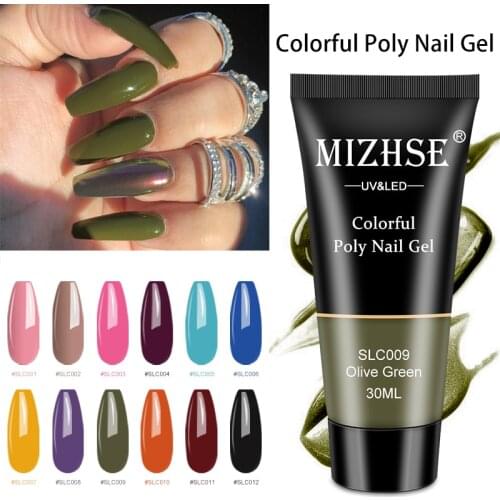 MIZHSE poly nail gelIn Nail Gel Fingers Extension 24 Colors 30G Soak Off UV Camouflage Builder poly nail gelHard Gel Nail Polish