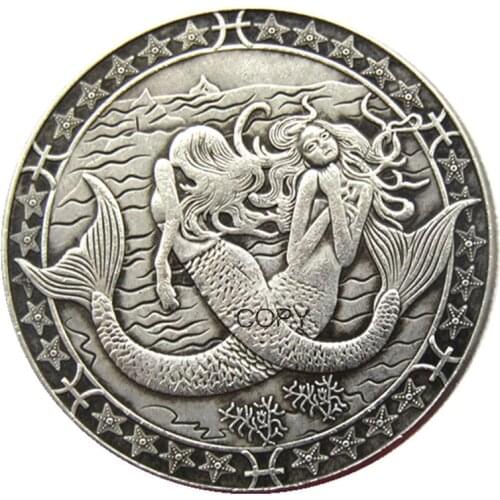 HB(122)Hobo USA Morgan Dollar skull zombie skeleton Silver Plated Copy Coins