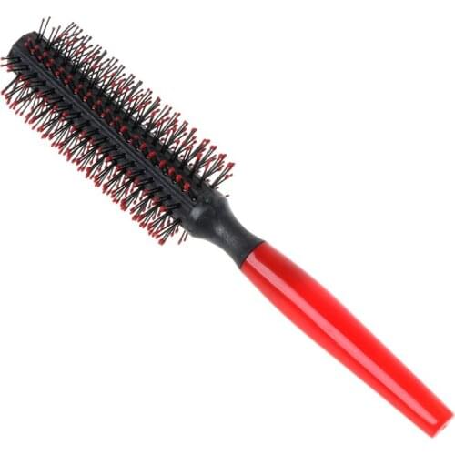 Women Girls Plastic Roll Round Curly Hair Comb Cylinder Pear Flower Round Hairdressing Massager Brush Beauty Salon Styling Tool