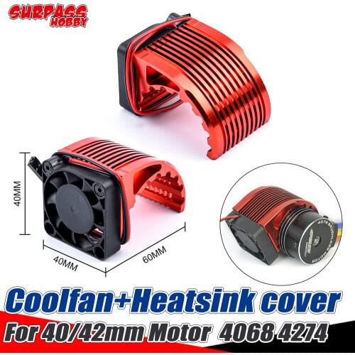 Surpass Hobby Rc Cooling Fan 40mm 42mm Cool Fans Aluminum Metal Heatsink Cover for 1/10 1/8 Rc Car 4068 4076 4268 4274 4082 4092