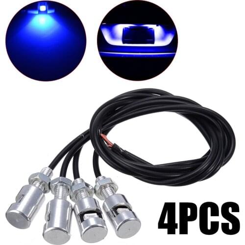 Mayitr 4Pcs Car Licence Plate Number Light Auto Motorcycle Turn Signal Tail Lights Screw Bolt Lamp 12V 2 Wires LED Bulb