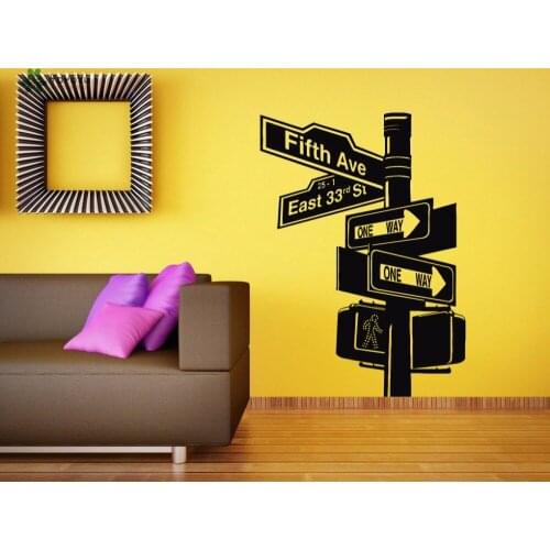 YOYOYU Wall Decal Vinyl Art Wall Sticker Room Decoration Mural Design New York City Road Sign Removeable Mural Poster YO420