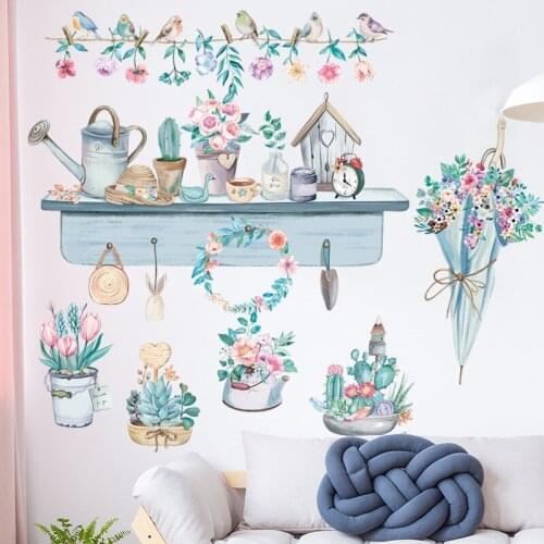 Nordic Style Wall Decoration Stickers Home Decor Wall Stickers Plant Flower Pot Posters
