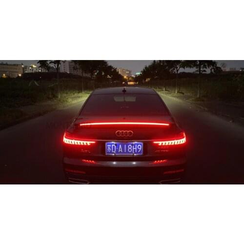 FOR Audi A6 C8 new spoiler 2019 20 High quality ABS material car trunk lip wings tail spoiler A6 accessories dedicated