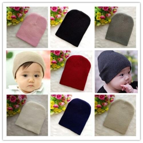 Thefound New Style Winter Knit Caps Baby Toddler Girls Boys Infant Warm Beanie Hat Crochet Ski Ball Cap Hot Fashion