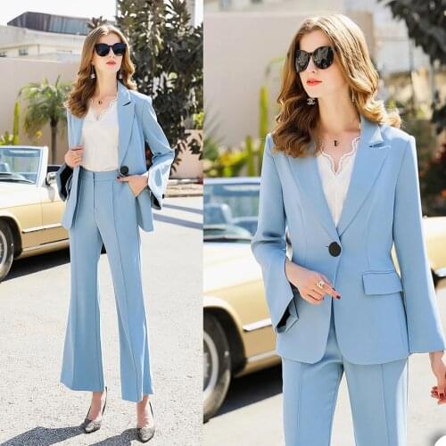 Streetwear Blazer Suits Women Flare Pants Pocket Jacket Elegant Fashion Office Lady Casual Daily Coat 2 Pieces Set