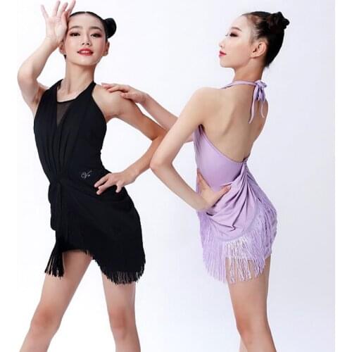 Fringe Latin Dance Dress For Girls Designer Clothes Stage Costume Fashion Dresses Rumba Dancewear Tango Dance Outfits JL2155