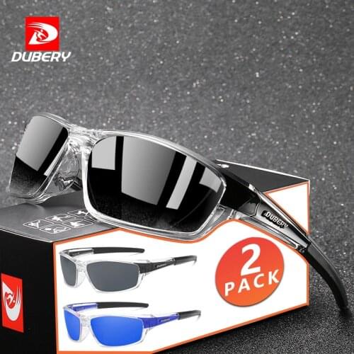 2 PACK DUBERY Sport Style Polarized Sunglasses Men Women Super Light Eyeglasses Frame Windproof Goggles Fashion Sun Glasses H70