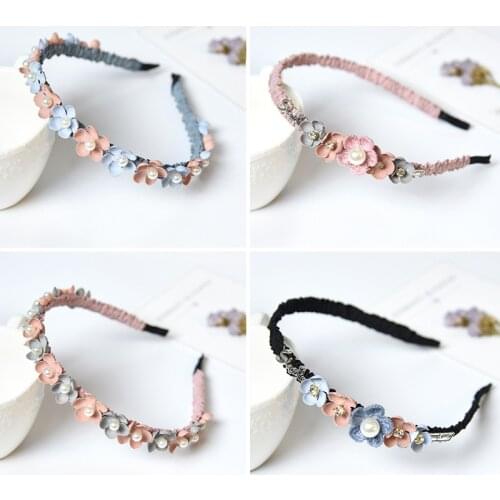 Korean Flower Headband For Girls Rhinestone Crown Hairbands High Quality Women & Girls Hair Accessories Party Handmade Jewelry