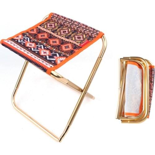 Durable Outdoor Folding Chair with Bag Outdoor Aluminum Chair Portable Fishing Camping Stool Seat for Beach Garden Travel BBQ