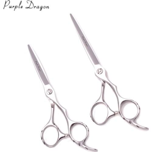 Professional Hairdressing Scissors 5.5" 6.0" 440C Purple Dragon Barber Cutting Shears Thinning Scissors Hair Scissors Set Z9202