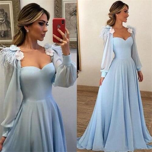 Sweetheart Mother of the Bride Dresses with Long Sleeves Guest Wedding Party Dress Formal Prom Wedding Chiffon Mother Dresses