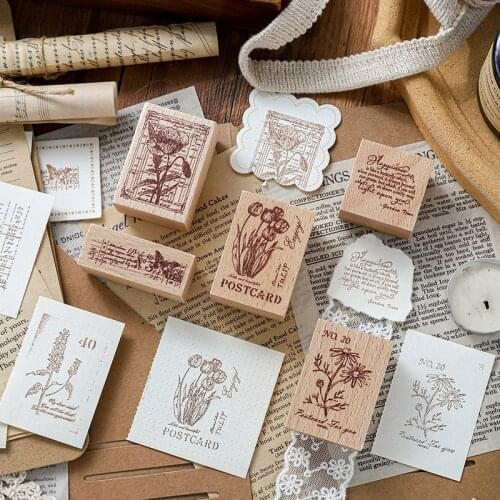 Vintage Letter From Hometown Series Plant Stamp DIY Wooden Rubber Stamps For Scrapbooking Stationery Scrapbooking Standard Stamp