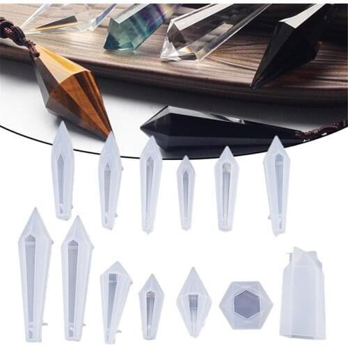 Silicone Mold Quartz Shard Crystal Point Mould Epoxy Resin Pendant UV Resin Craft Supplies UV Resin Epoxy Mold DIY Jewelry