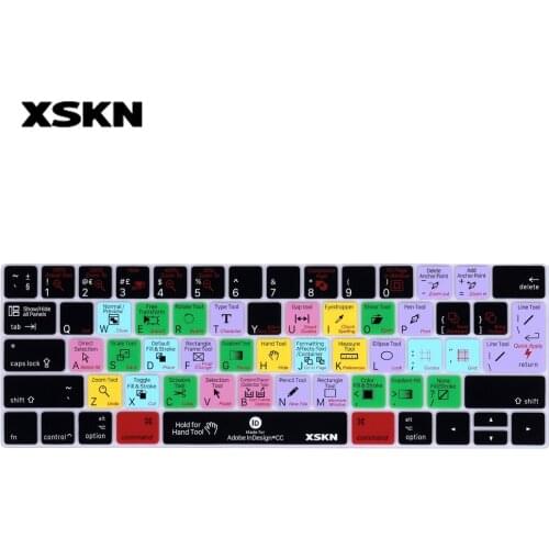 XSKN Smart Cover for Adobe InDesign Shortcut Keyboard Skin for Touch ID Macbook 13 15 A1706 A1707 A1989 A1990 with Gift