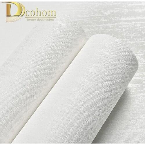 Modern Simple Solid Color Textured 3D Wallpaper For Walls Bedroom Living room Sofa TV Background Light White Wall paper Rolls
