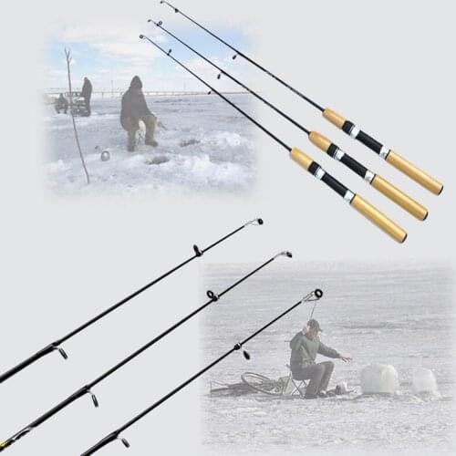 Fishing Ice Pole Telescopic Carbon Mini Ultra-Light Ice Fishing Rod Pole FishingTackle Tool 55cm/65cm/75cm