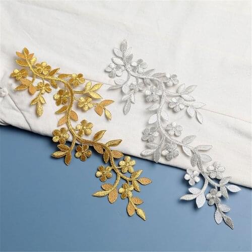 26cm Plum Flower Costume Patches Iron On Applique for Clothing Thermoadhesive Patches Stickers On Clothes Embroidered Patches