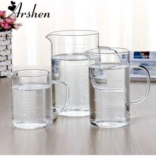 Arshen 250/350/500ML Heat Resistant Measuring Glass Calibration Cups Baking Milk Seasoning Cup Calibration Heated Microwave Oven