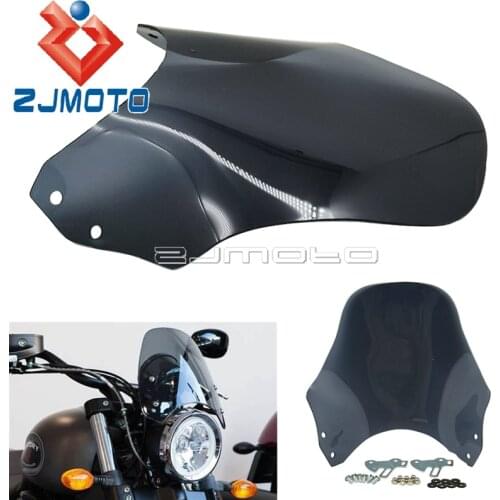 ABS Plastic Universal Motorcycle Windshield Round Lights Street Bike Wind Screen For Honda Yamaha Kawasaki Suzuki Smoke Clear