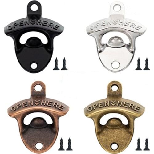 Vintage Wall Mount Beer Bottle Opener Antique Style Cola Soda Glass Cap Opener Kitchen Tools Bar Accessories wine accessories