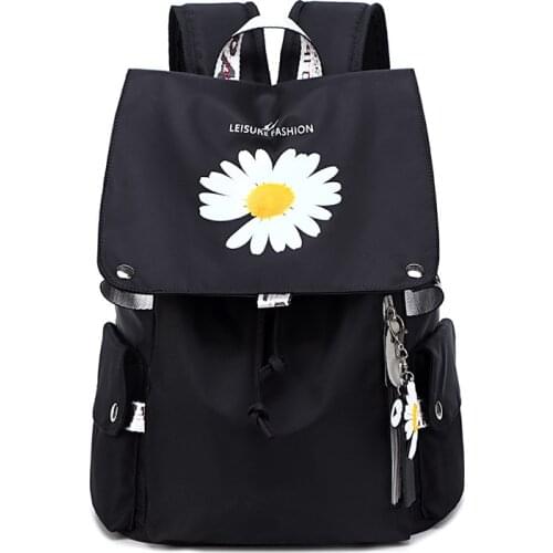 Waterproof USB Charging Women Nylon School Bags For Teenager Girls Flowers Printed Women School Backpacks Student Travel BookBag