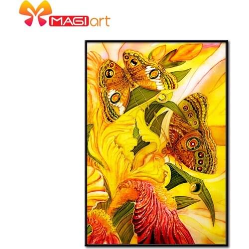 Cross stitch kits Embroidery needlework sets 11CT water soluble canvas patterns 14CT Animals The Beautiful butterflies-NCMA025