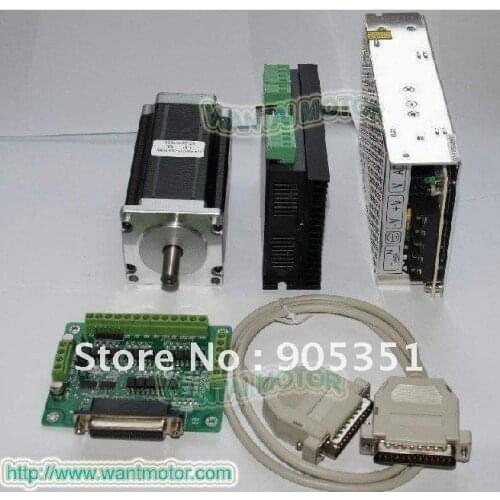 High Torque--ONE Axis-- Nema23 Wantai Stepper Motor 428oz-in ,Dual Shaft ,3A ,57BYGH115-003B & Driver & Power CNC Cutting& Mill