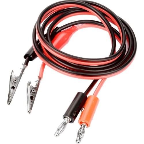 YUNPICAR 2 PCS Banana Plug to Crocodile Alligator Clip Test Lead Wire Cable Set 15A 1M