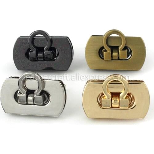 1pcs Metal Folding Lock Push Lock Clasp Tiny Bag Laggage Purse Leather Craft Closure DIY Hardware Accessories