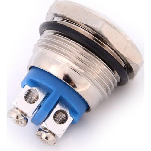 1pcs Stainless Steel 16mm Start Horn Button Switch mini micro round Momentary Metal Push Button Switch