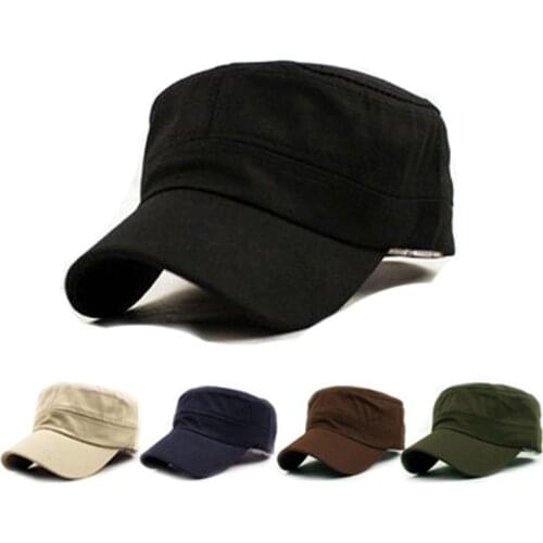 1PC Fashion Men Women Five colors Unisex Adjustable Classic Style Plain Flat Vintage Army Hat Cadet Military Patrol Cap Best 3.8