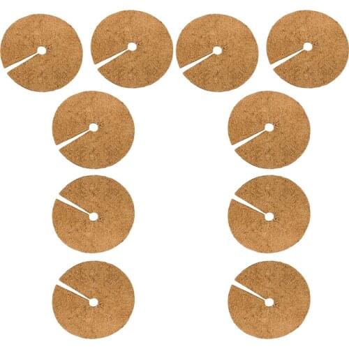 10 Pieces of 11.8 Inch Coconut Palm Fiber Tree Mulch Protection Pads-for Disc Plant Mulch, Flower Pots