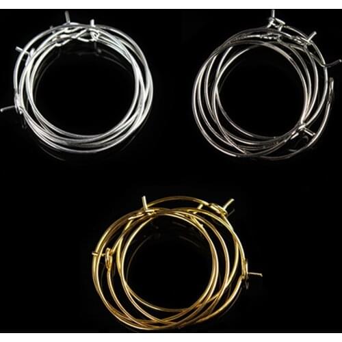 100pcs/lot 20mm classic fashion ladies small round loop hoop circle earrings iron ear wire hooks diy jewelry material F2399