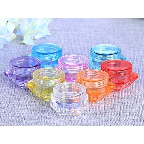 100Pcs/lot 3g/5g 3ml/5ml Empty Sample Vial Jar Pot Container Fit Makeup Cosmetic Face Cream Lips Balms Nail Art Glitter bead